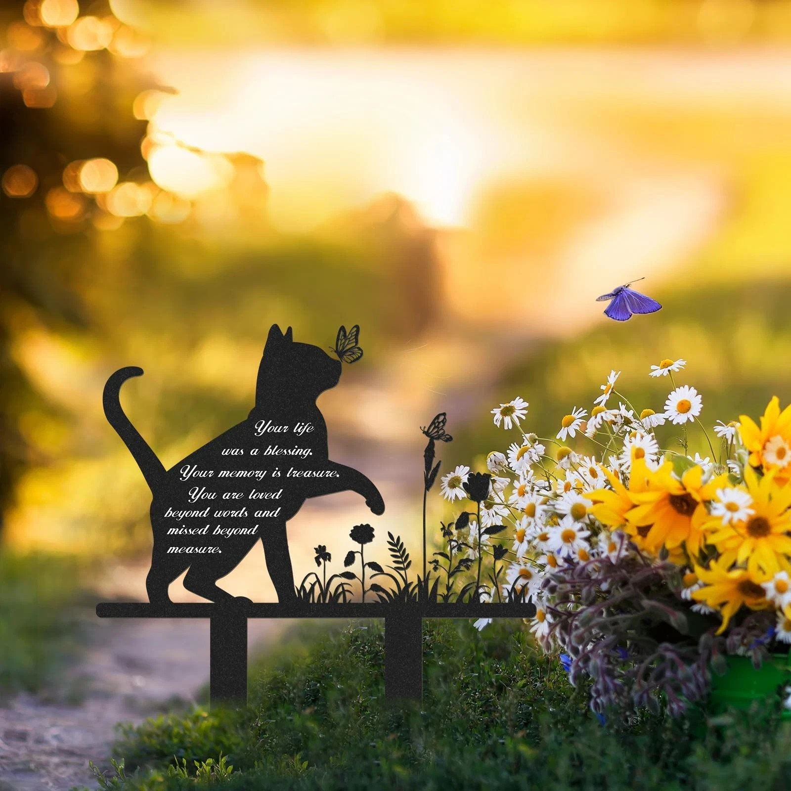 Memorial Pet Grave Markers, Metal Cat Garden Stake Plaque Cemetery Outdoors, …