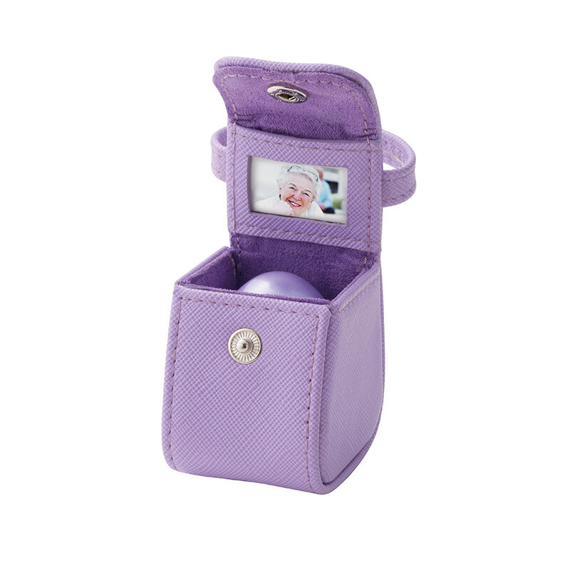 Popo Color:Wisteria Small Keepsake Urn for Human Ashes Brass with Mini Pouch