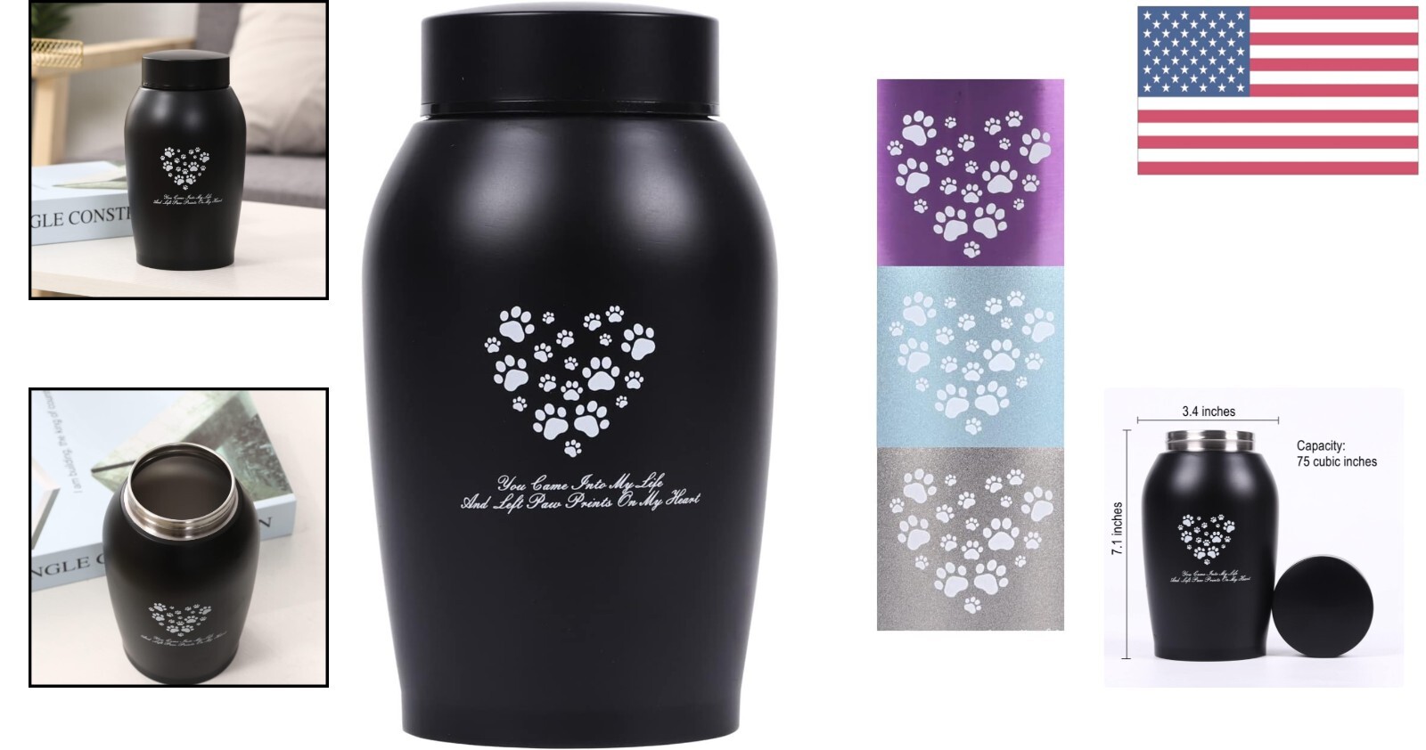 Premium Stainless Steel Pet Urn – Respectful Memorial for Pets up to 75 lbs