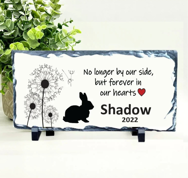 Rabbit Memorial – Personalized Pet Memorial Stone – Rabbit Loss sympathy Gift