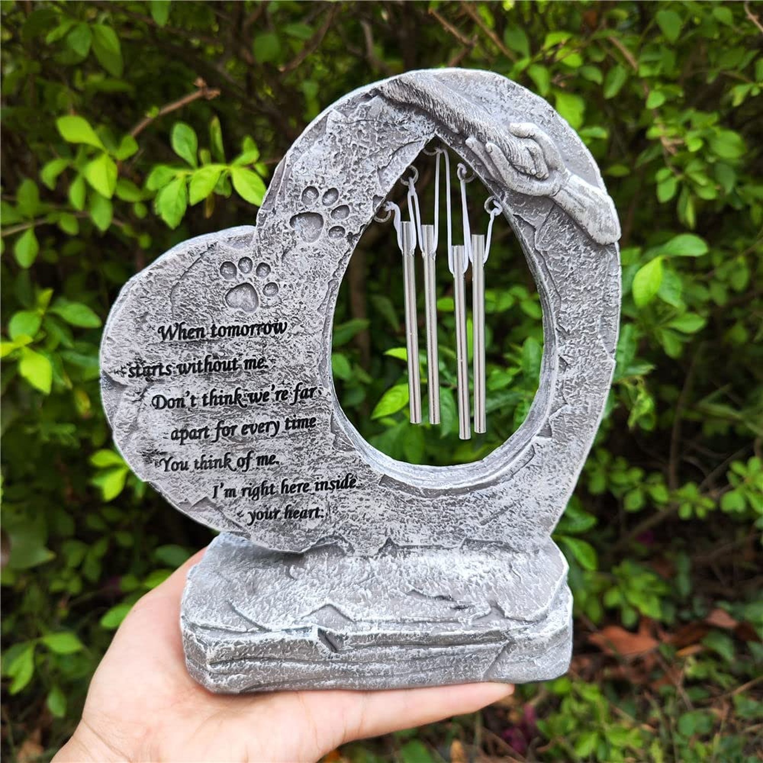 YiXiEr Pet Dog Memorial Stones Garden Stones with Wind Chimes, Sympathy Loss …