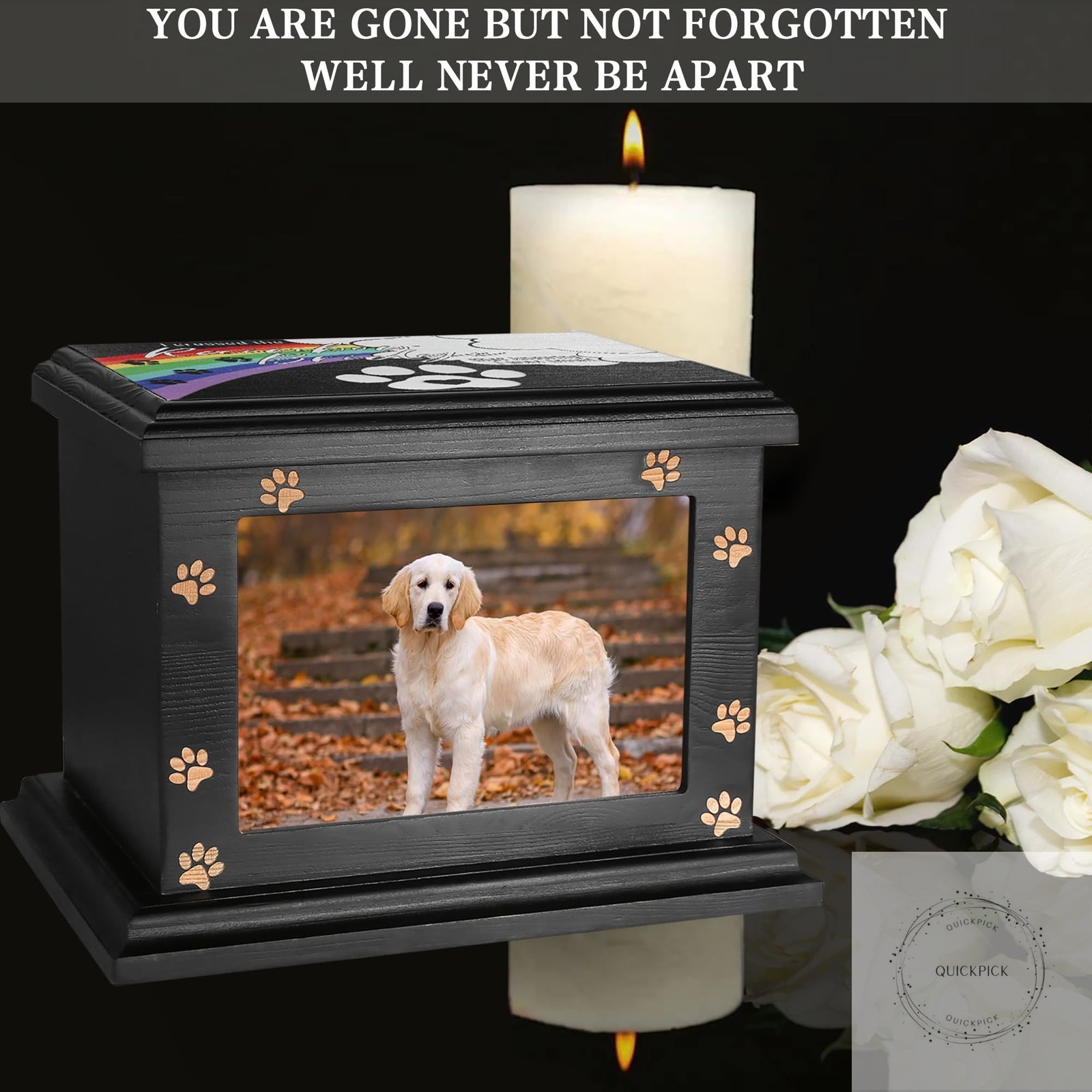 Pet Memorial Urns for Dogs or Cats Ashes, Large Wooden Funeral Pets Memorial Urn
