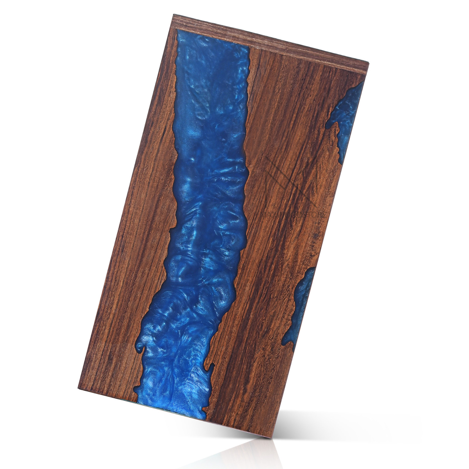 Wooden Urn Box-Urn Box-Rosewood and Blue Resin Design Urn Box For Human Ashes