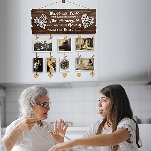 Wooden Memorial Picture Hanging Board with Clips and Twine – those we love
