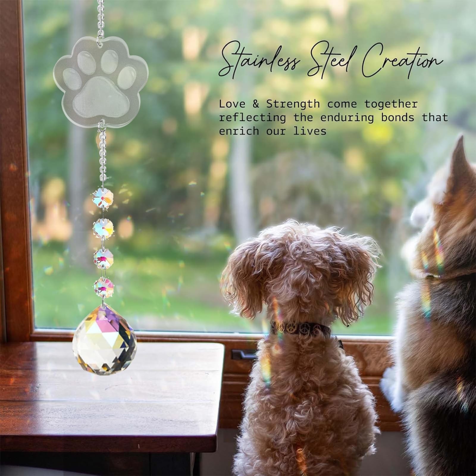 Dog Memorial Gifts for Loss of Dog, K9 Crystal Suncatcher Rainbow Maker Pet M…