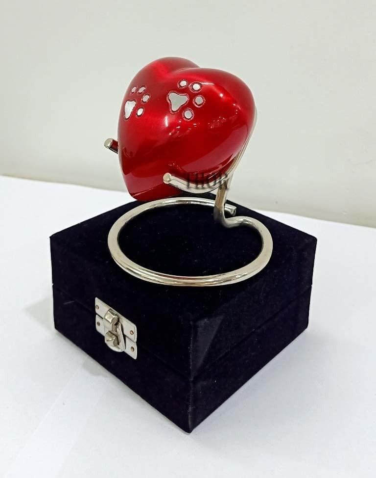 Red Footprint Small pet Marks Urns for Human Ashes – Mini Urns Human Ashes Heart