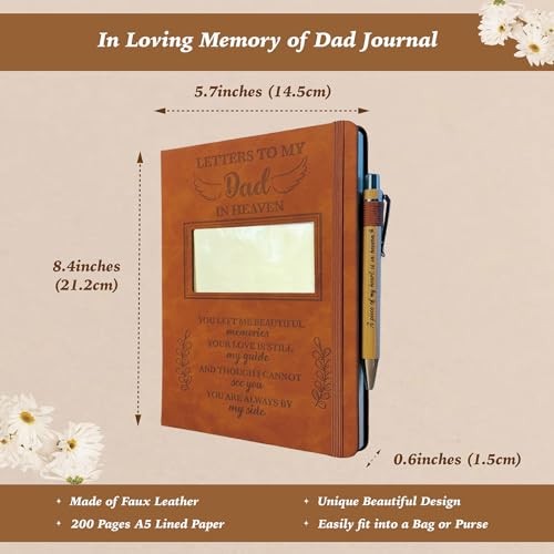 Memorial Gift, Letters to My in Heaven Journal 200 Pages Notebook A5 Lined Dad