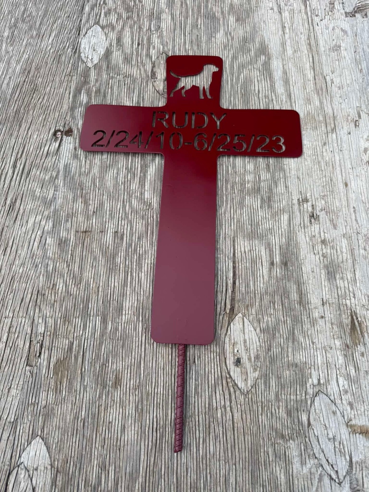 Steel Pet Memorial Cross (Custom)