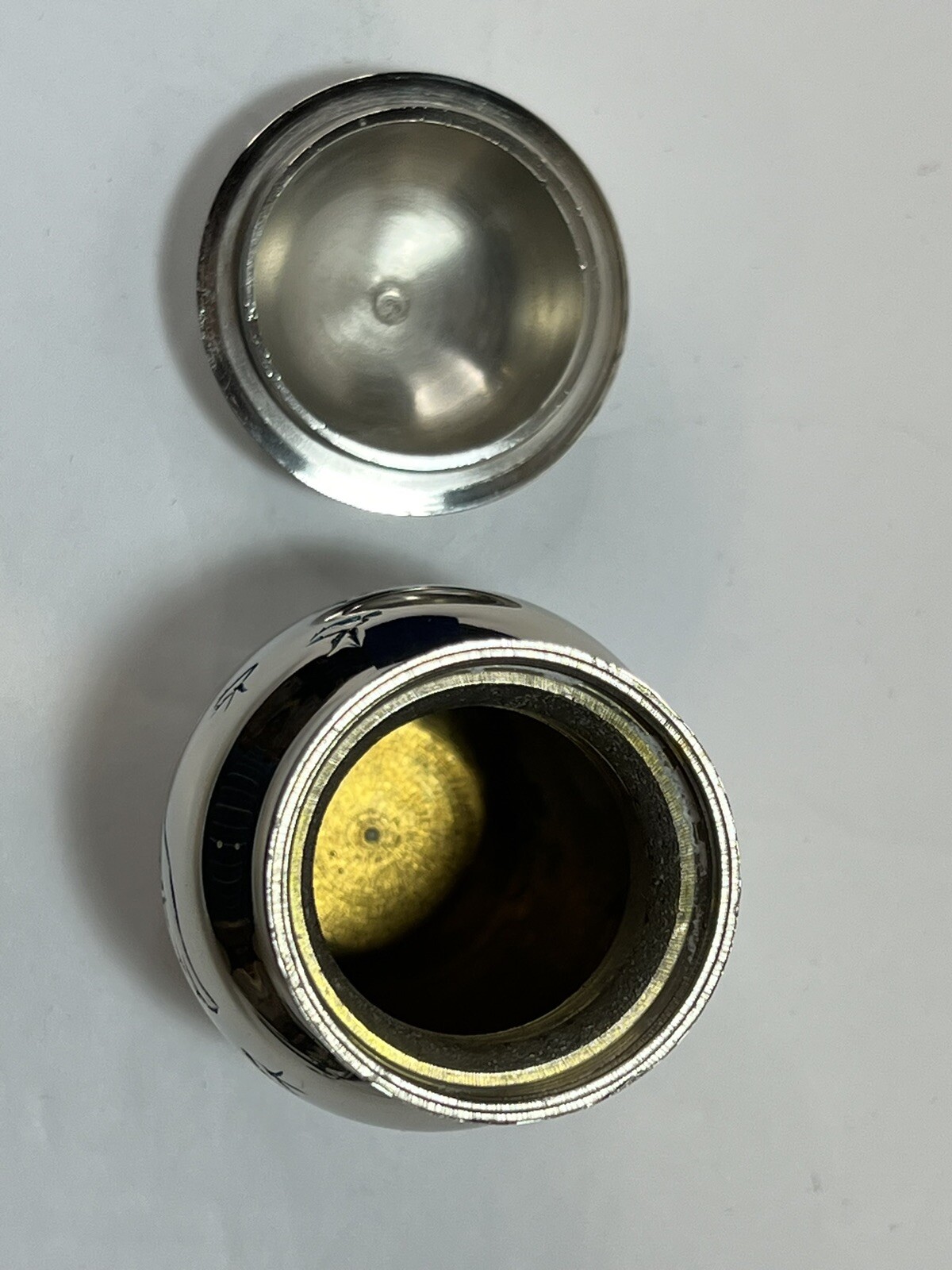 Miniature Metal Silver Plated Urn for Pet Ashes Clean 3 Inches Tall