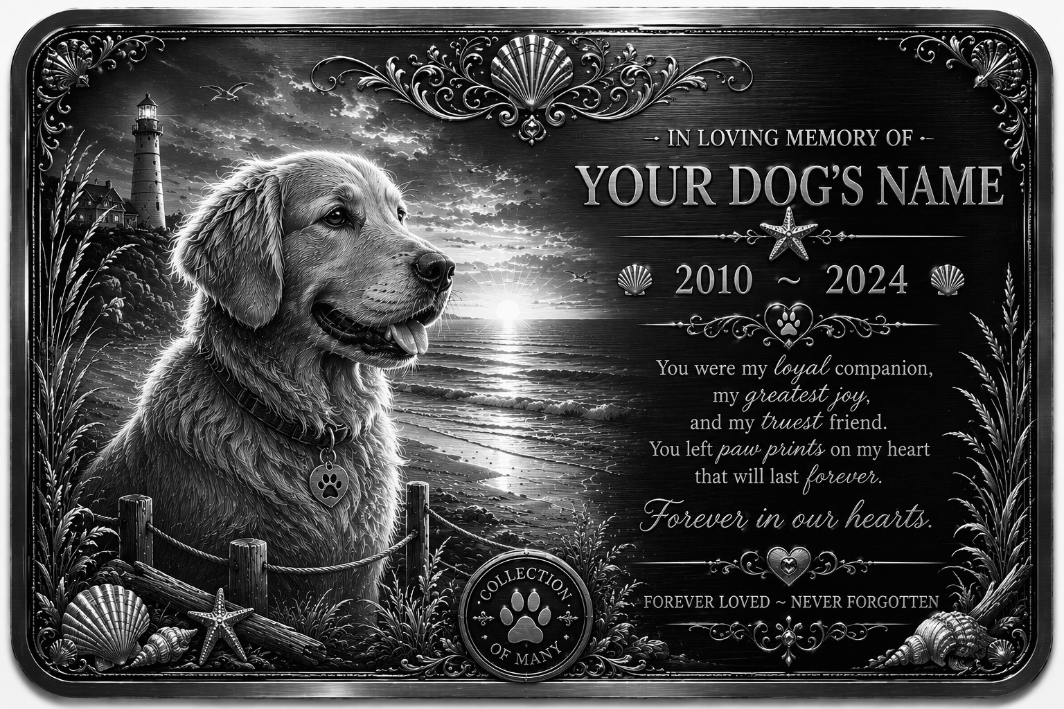 Personalised Pet Memorial Plaque Custom Photo Engraved Aluminium Dog Cat Horse
