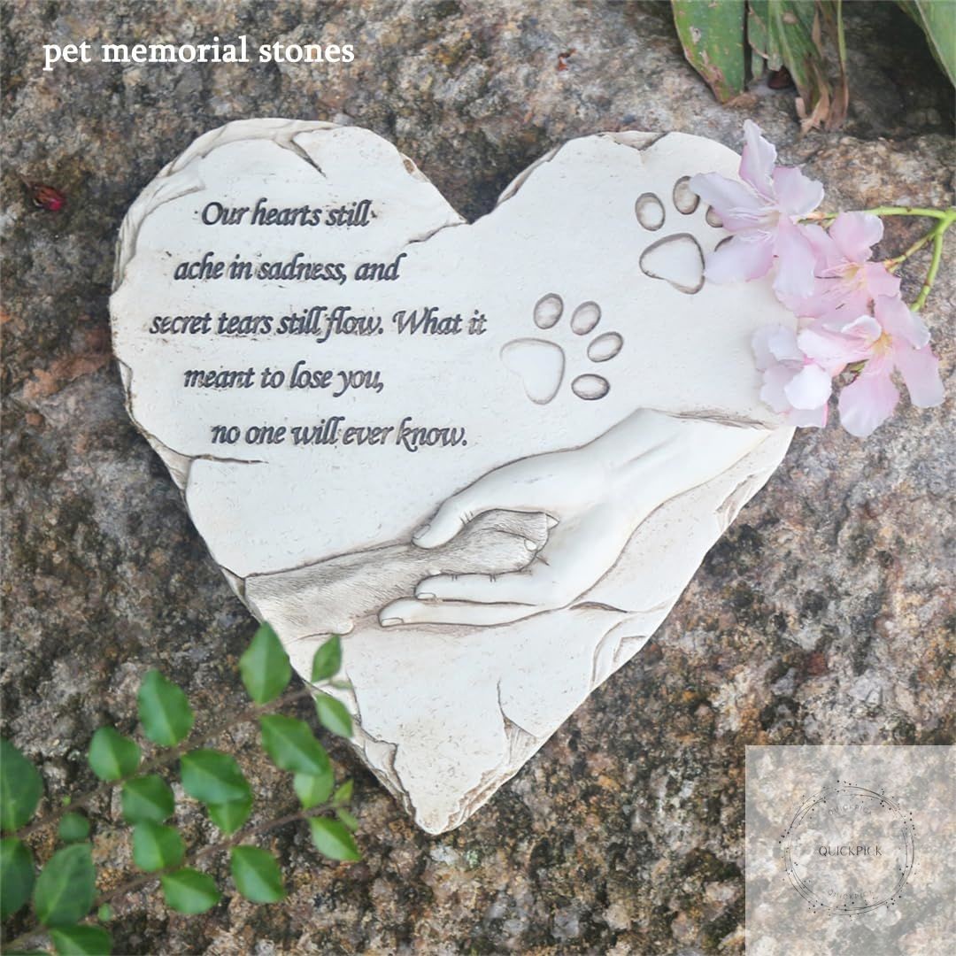 Heart Shaped Pet Dog Memorial Stones Grave Markers, Pet Dog Headstones Memorial