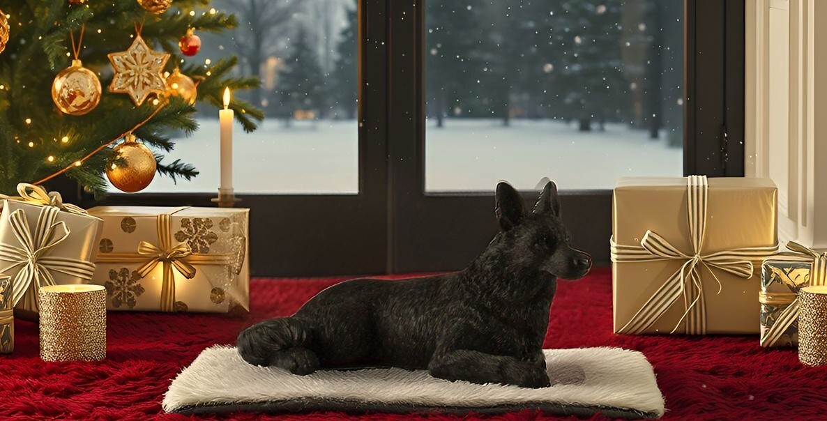 6″ Mini Black German Shepherd Figurine – Black German Shepherd Gifts