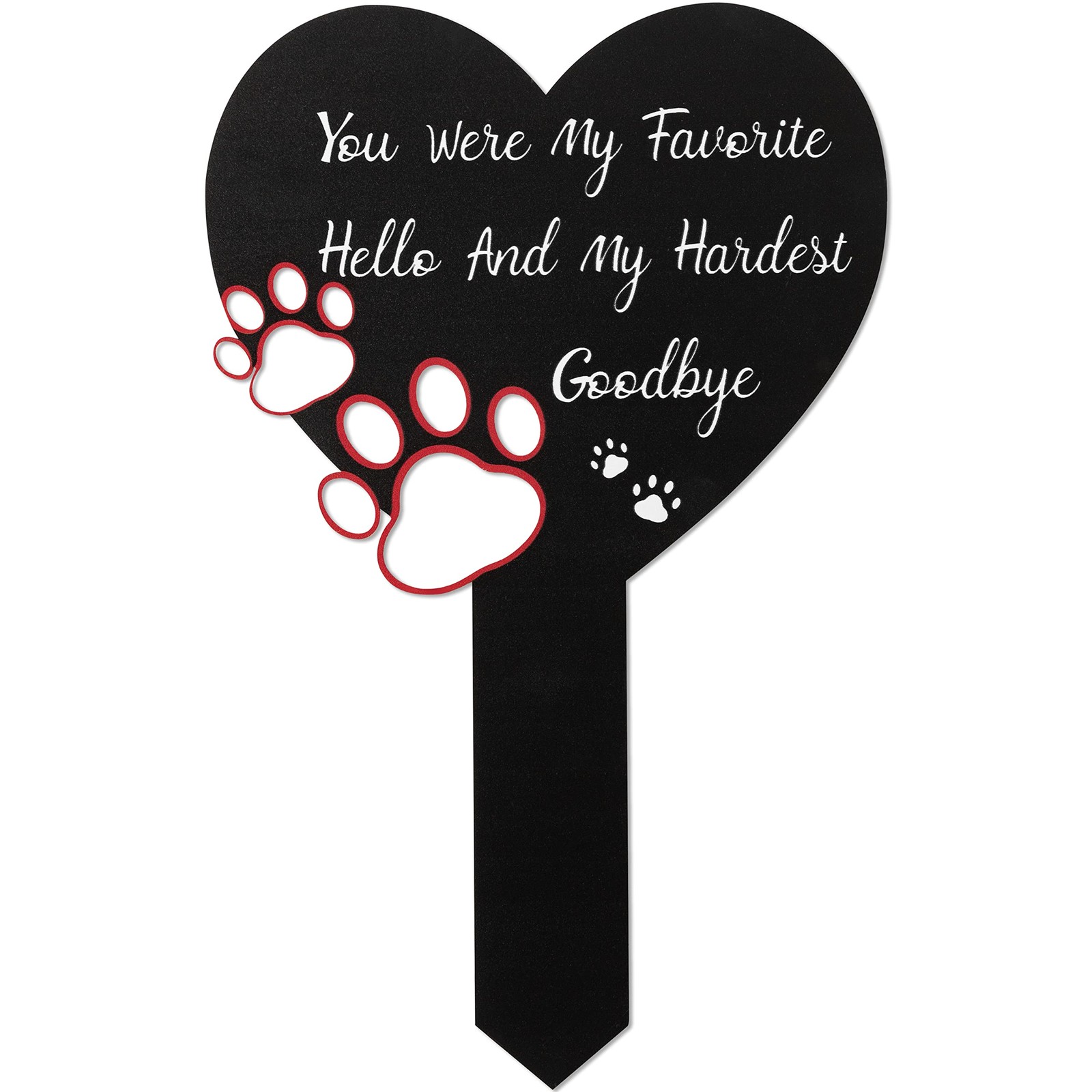 BUoonyer Pet Memorial Graves Markers for Dogs Cats, 11.8″ x 6.3″, Black