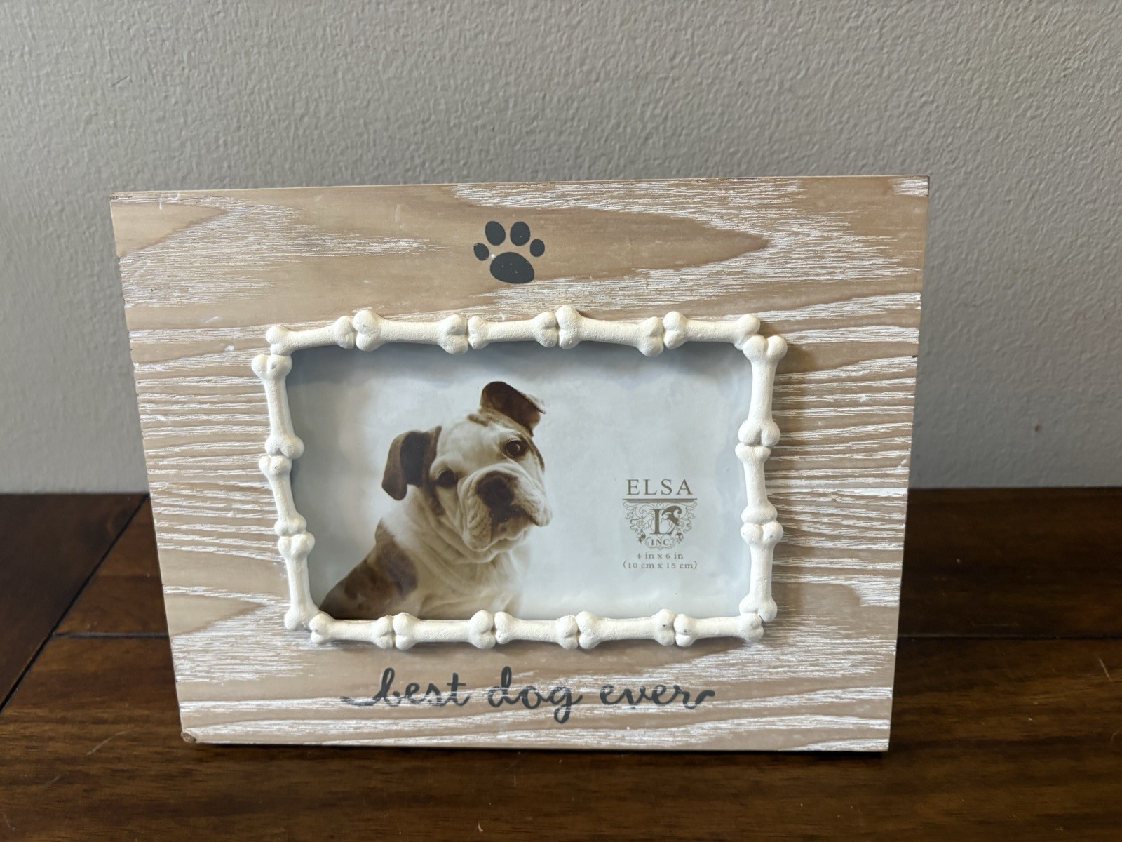 Distressed White Wood Pet Memorial Photo Frame