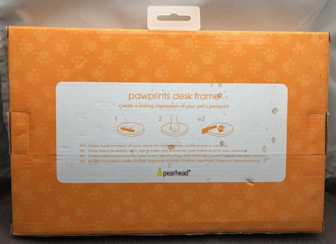 Pearhead 2-Opening 4 x 6 Wood Picture Frame paw print desk frame