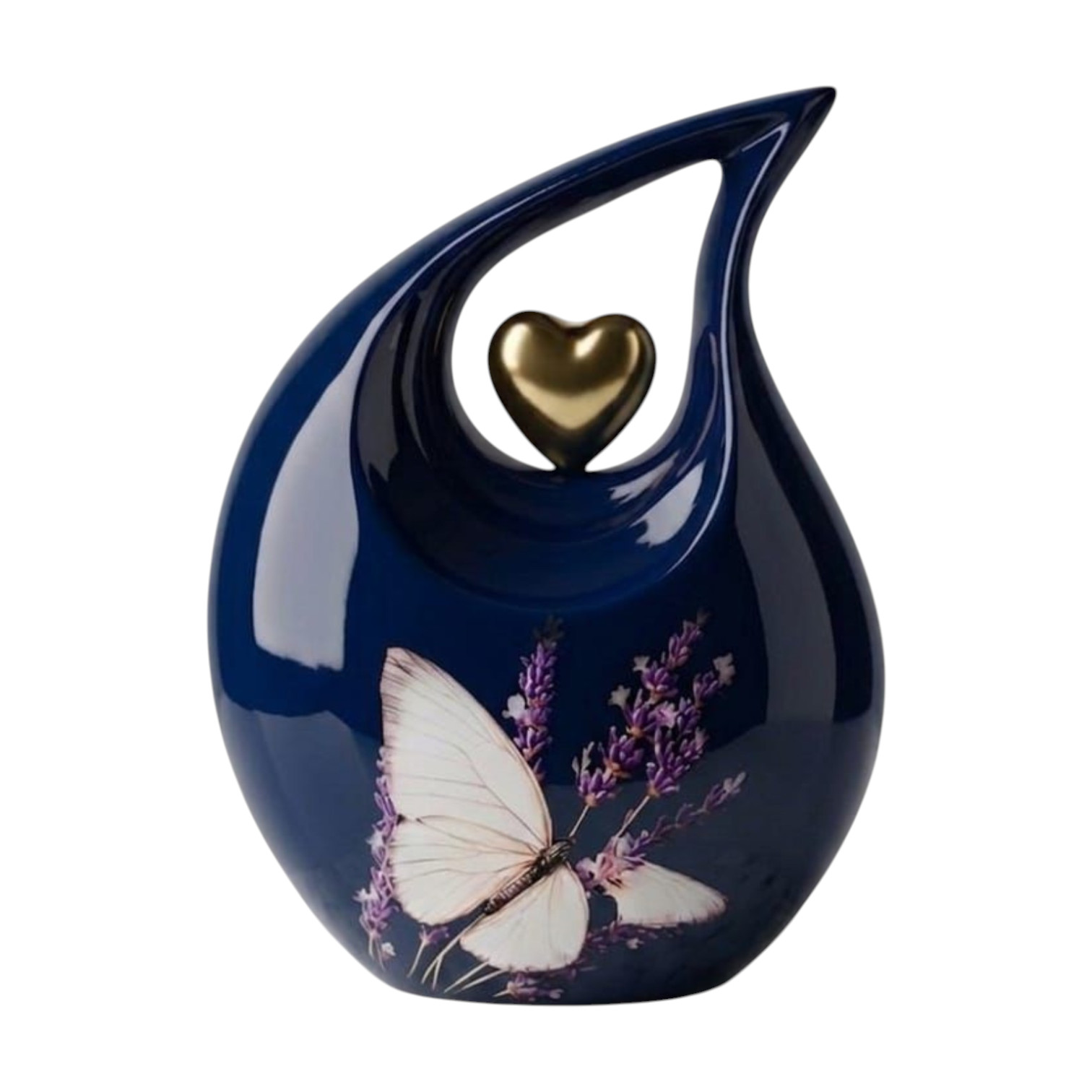 10 In Large Blue Teardrop Cremation Urn for Adult Human Ashes Urns Male & Female