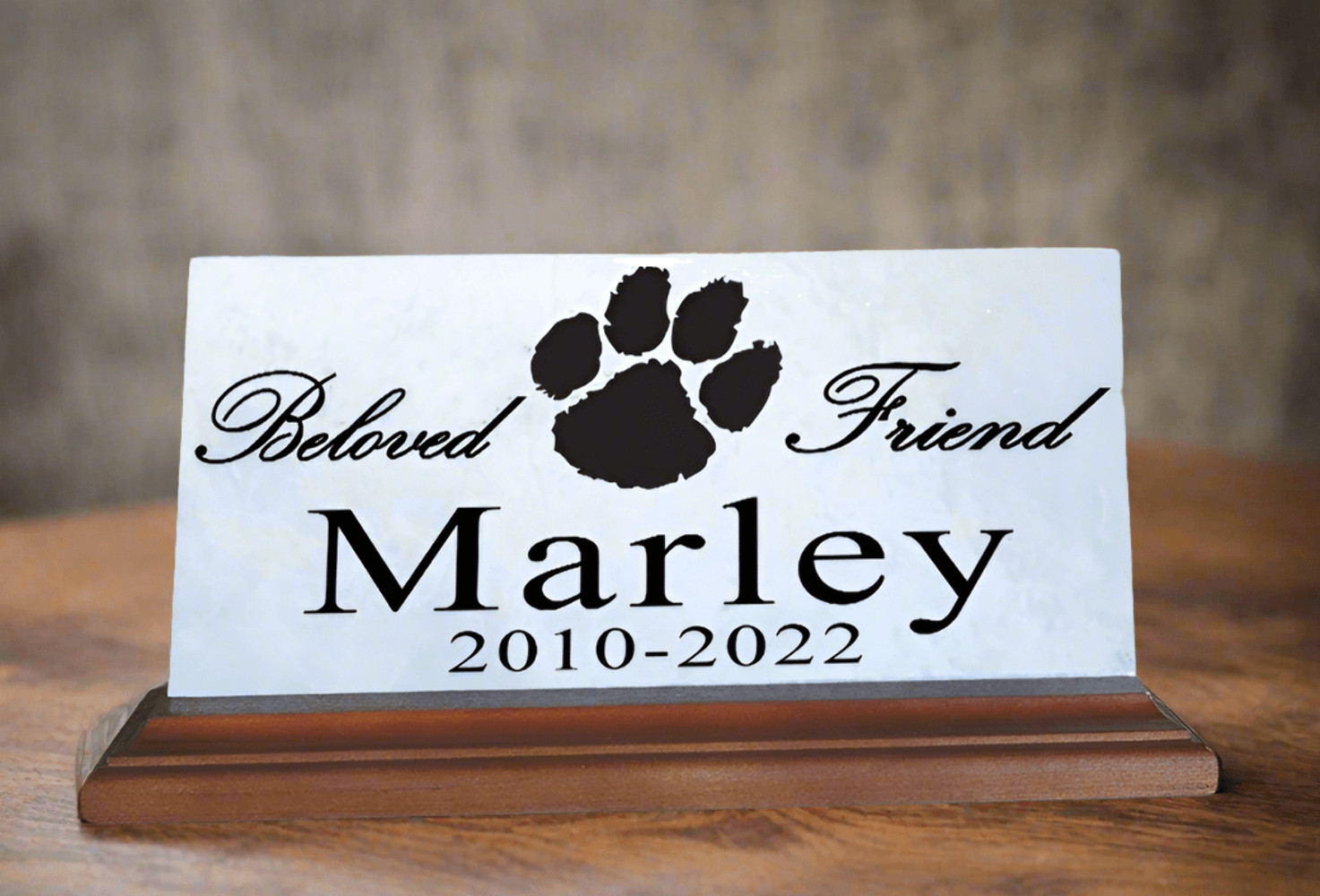 Dog Memorial Plaque Keepsake Sign for Shelf Or Mantel Personalized Pet Name & Da
