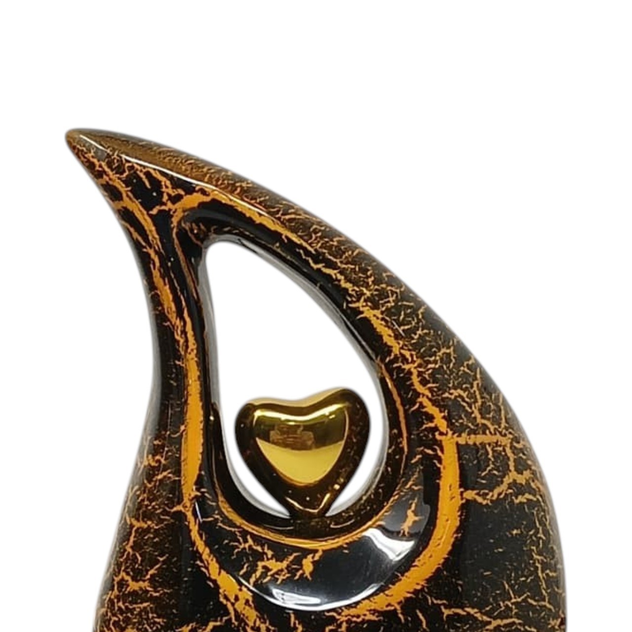 Handcrafted Mini Cremation Urn for Human Ashes – Yellow Teardrop Keepsake Earns