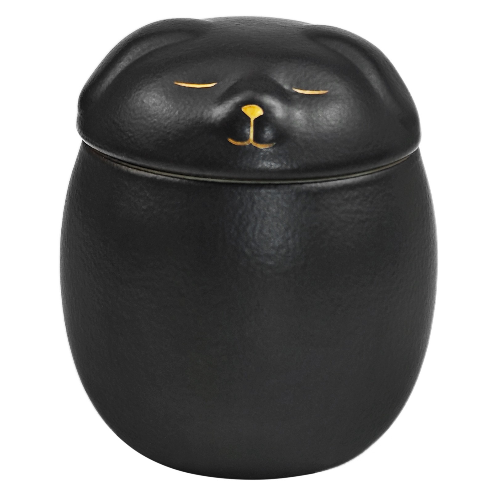 Smiley Dog Shaped Pet Urn 3.2×2.9 inch for Small Dog And Cat Ashes Black