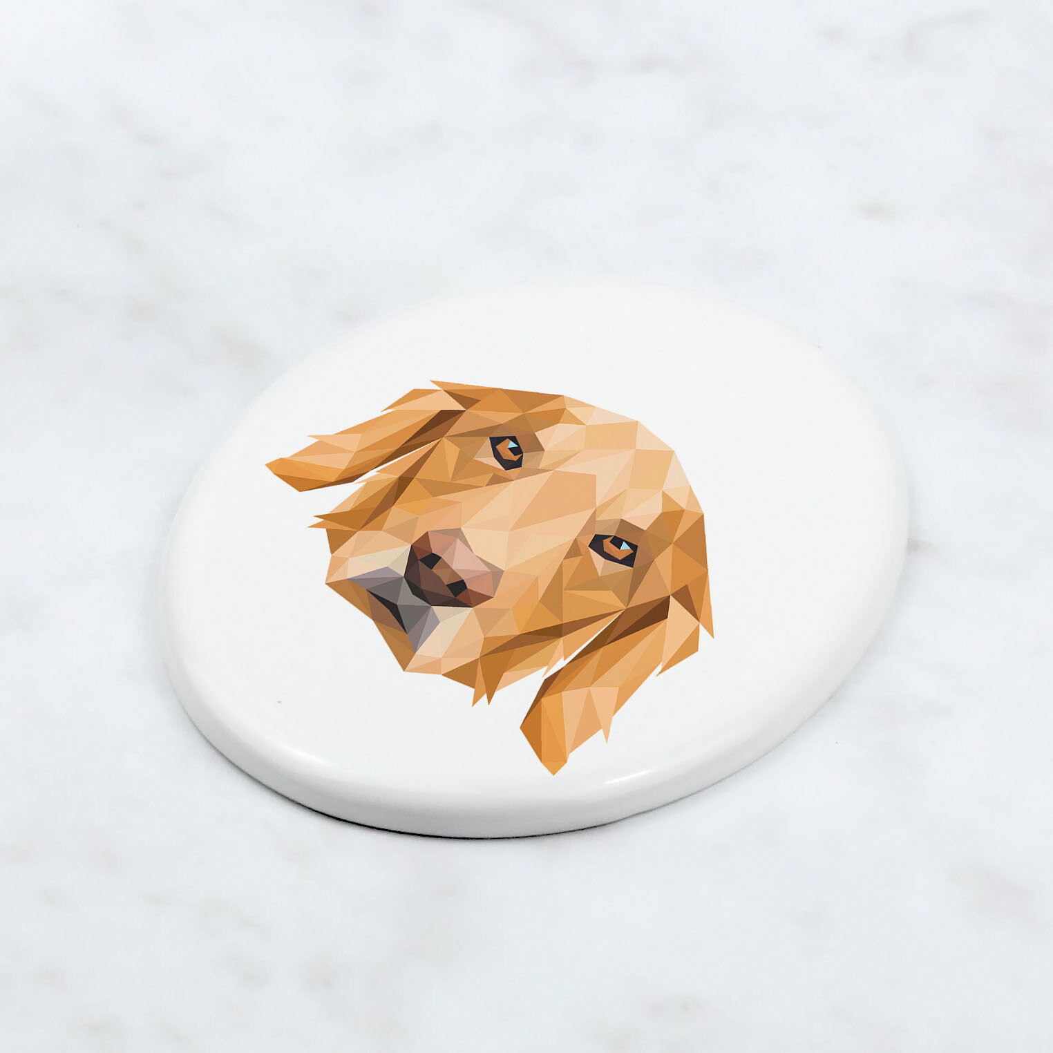 Golden Retriever Geometric Plate Art Dog