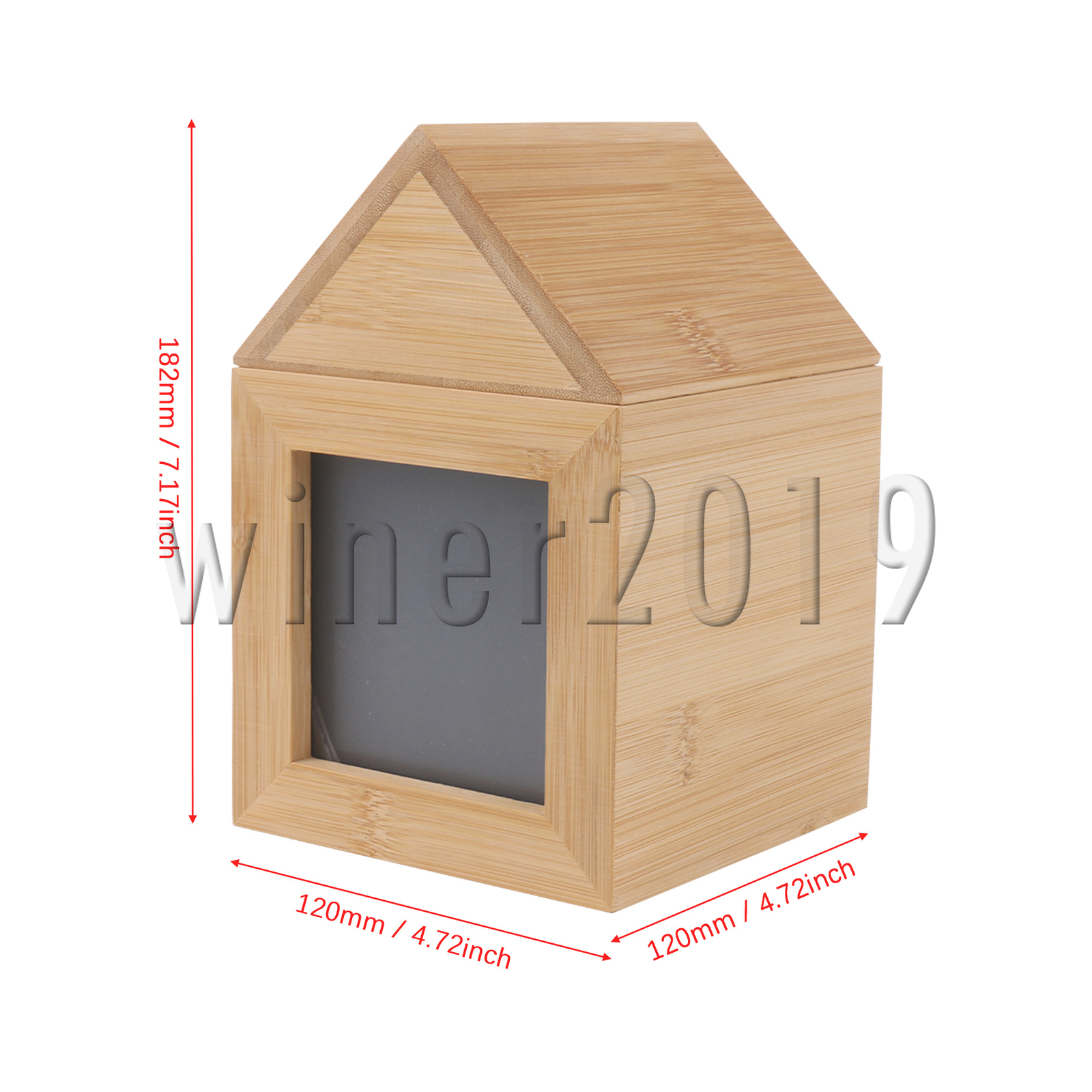 Animal Urns for Ashes Memorial Box 4.72 x 4.72 x 7.17 Inch Natural Wood Color