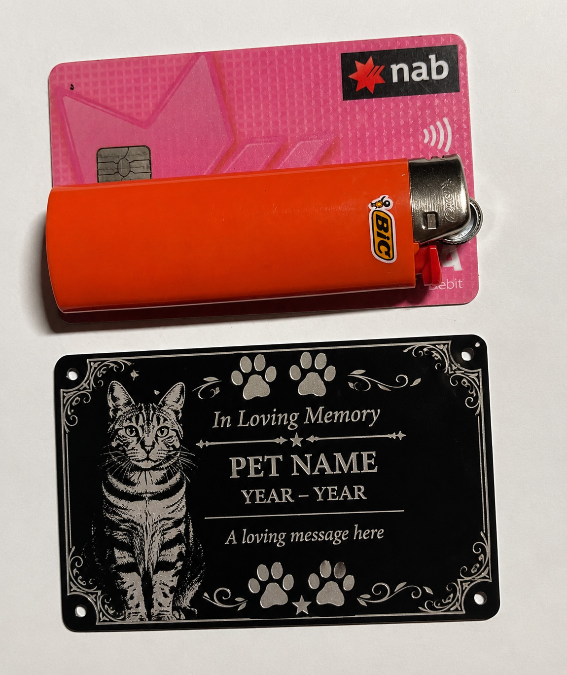 Personalised Pet Memorial Plaque Custom Photo Engraved Aluminium Dog Cat Horse