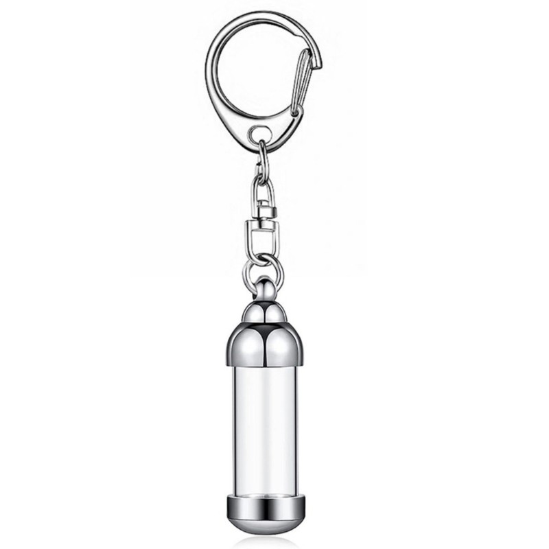 Secure Round Base Cremation Keychains For Pet Ashes Memorial Urn Durability