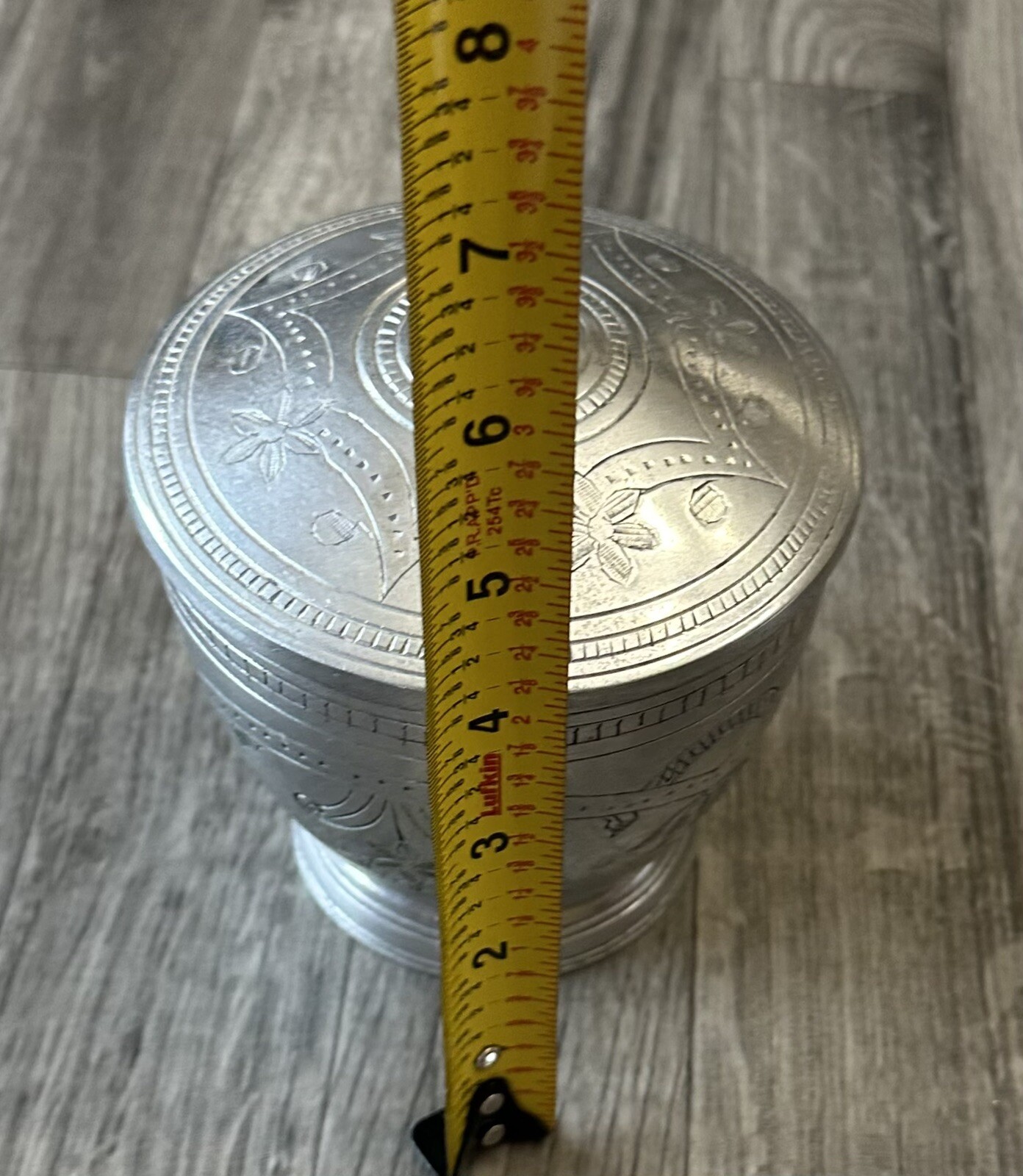 VINTAGE HAND CHASED URN SPUN ALUMINUM HAND MADE