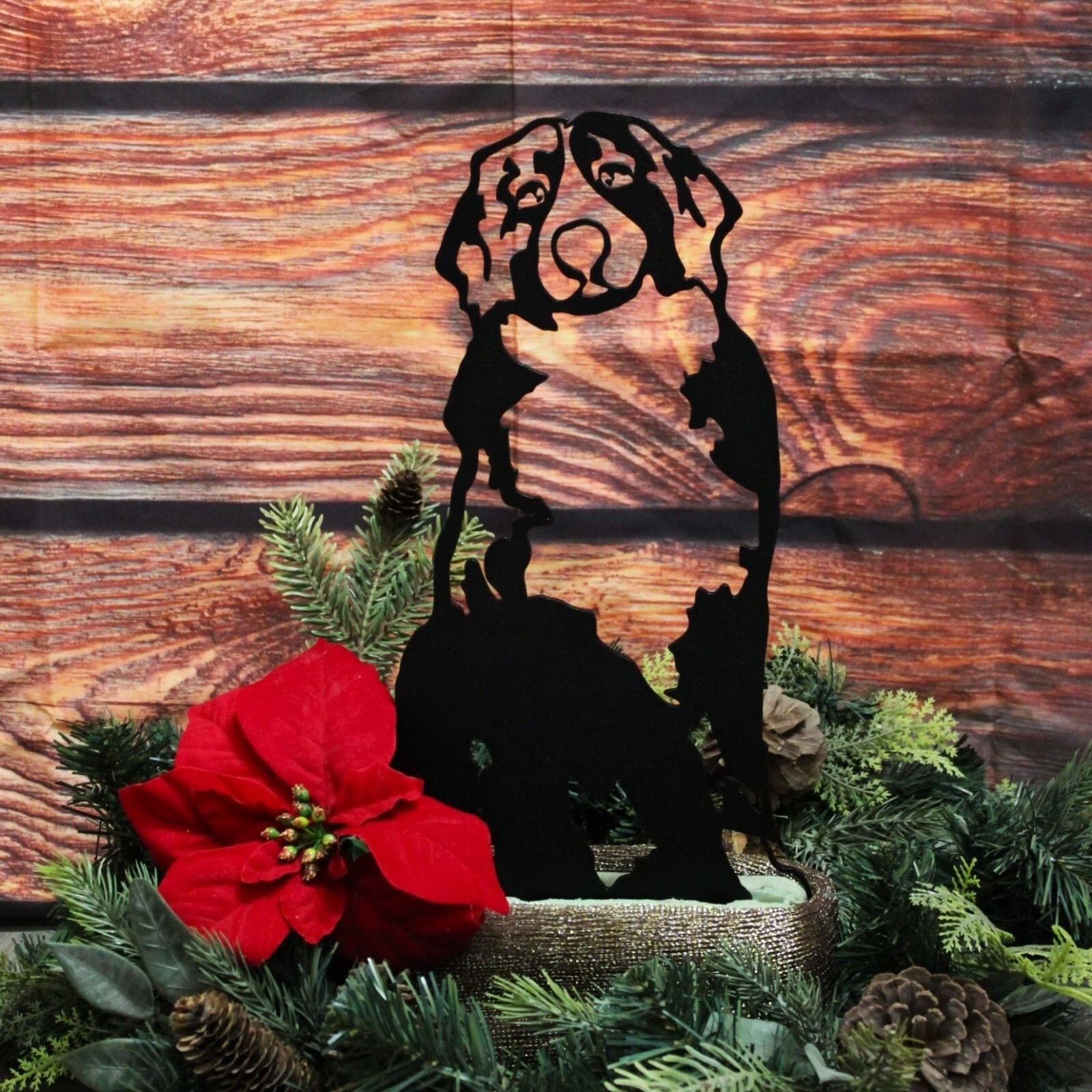 Bernese Mountain Dog Black Metal Silhouette