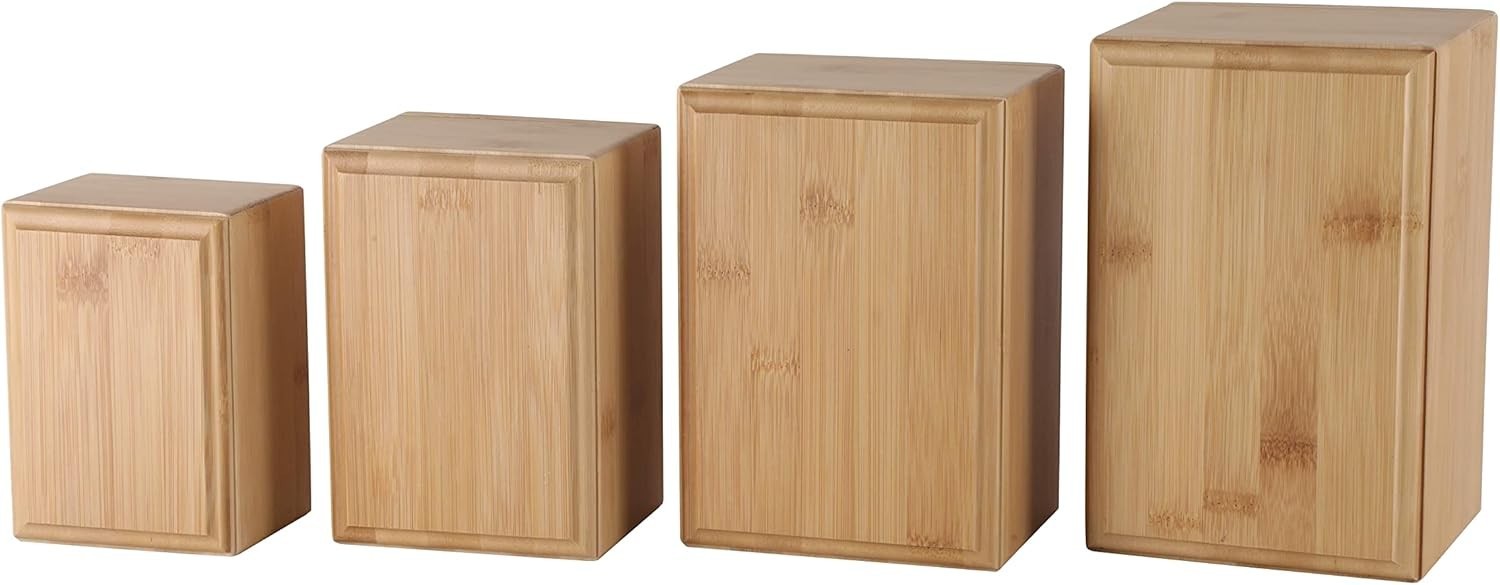X-Large Bamboo Pet Urns for Dog Ashes, Bamboo Wooden Pet Urn for Funerals and Me
