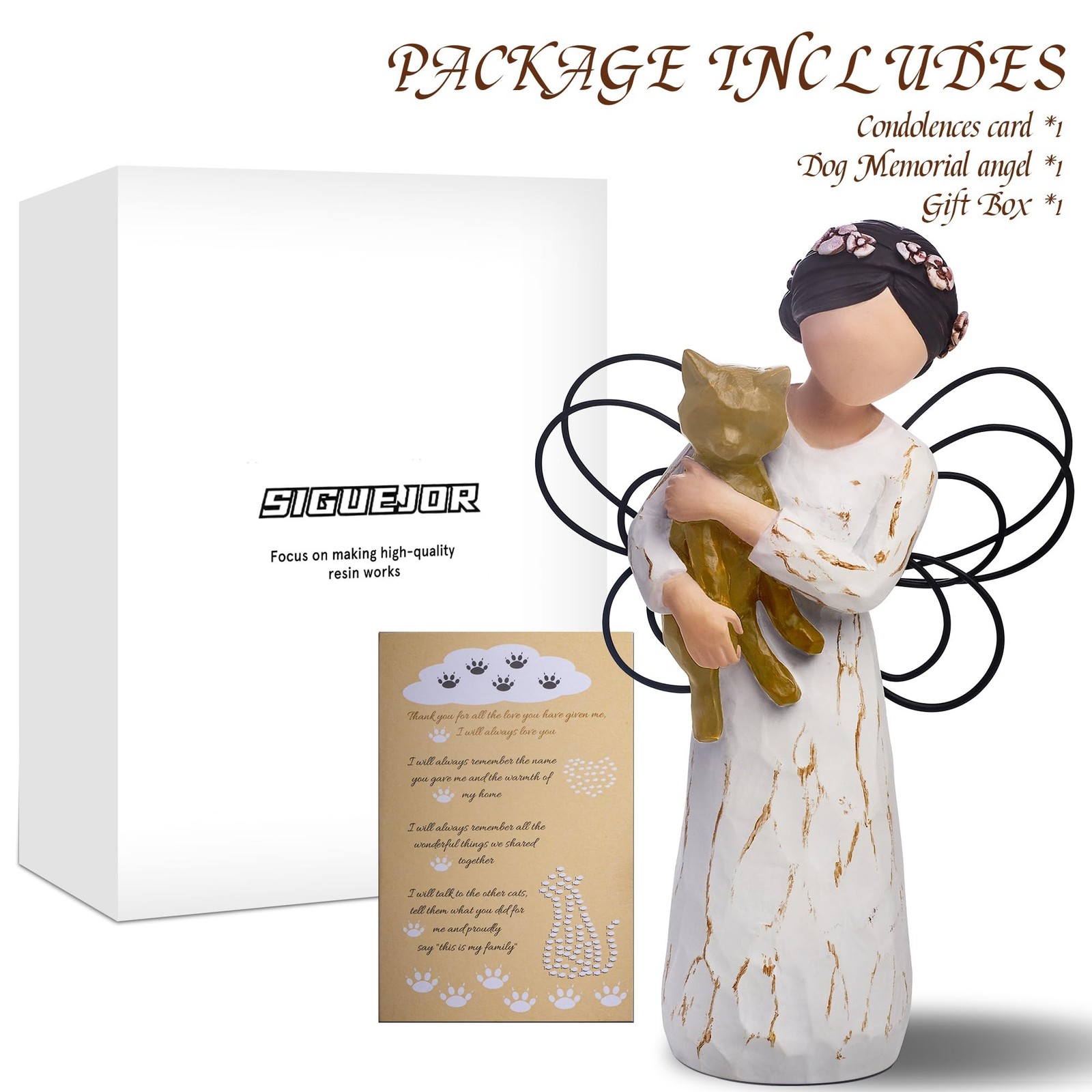 Cat Memorial Gifts, Angel Figurine Statue for Cat Lovers in Memory of Their B…
