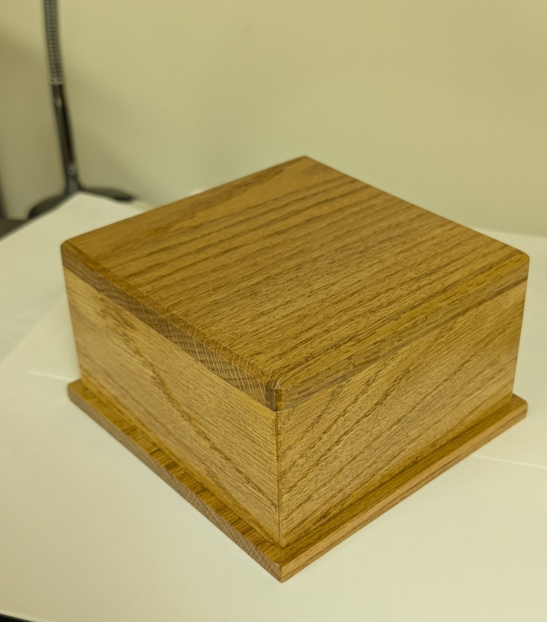 Pet Memorial Cremation Urn- Small Dog Or Cat – Solid Oak with Cherry Finish