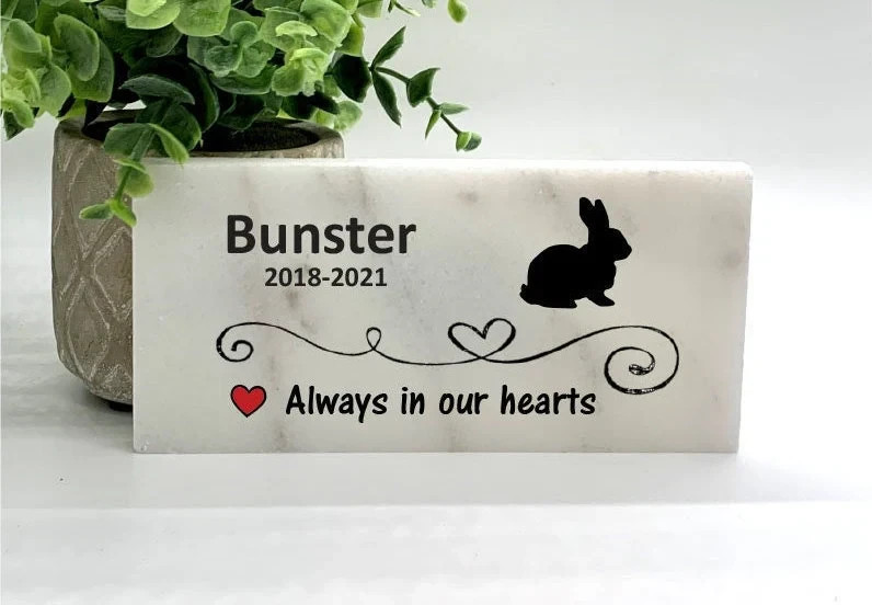 Rabbit Memorial – Personalized Pet Memorial Stone – Bunny Loss sympathy Gift