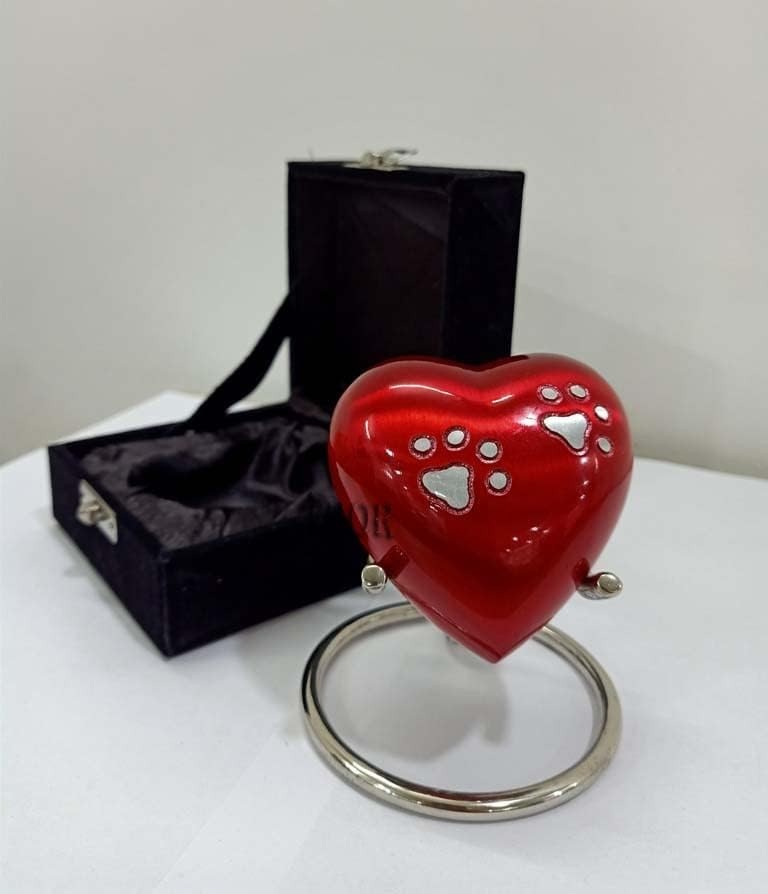 Red Footprint Small pet Marks Urns for Human Ashes – Mini Urns Human Ashes Heart
