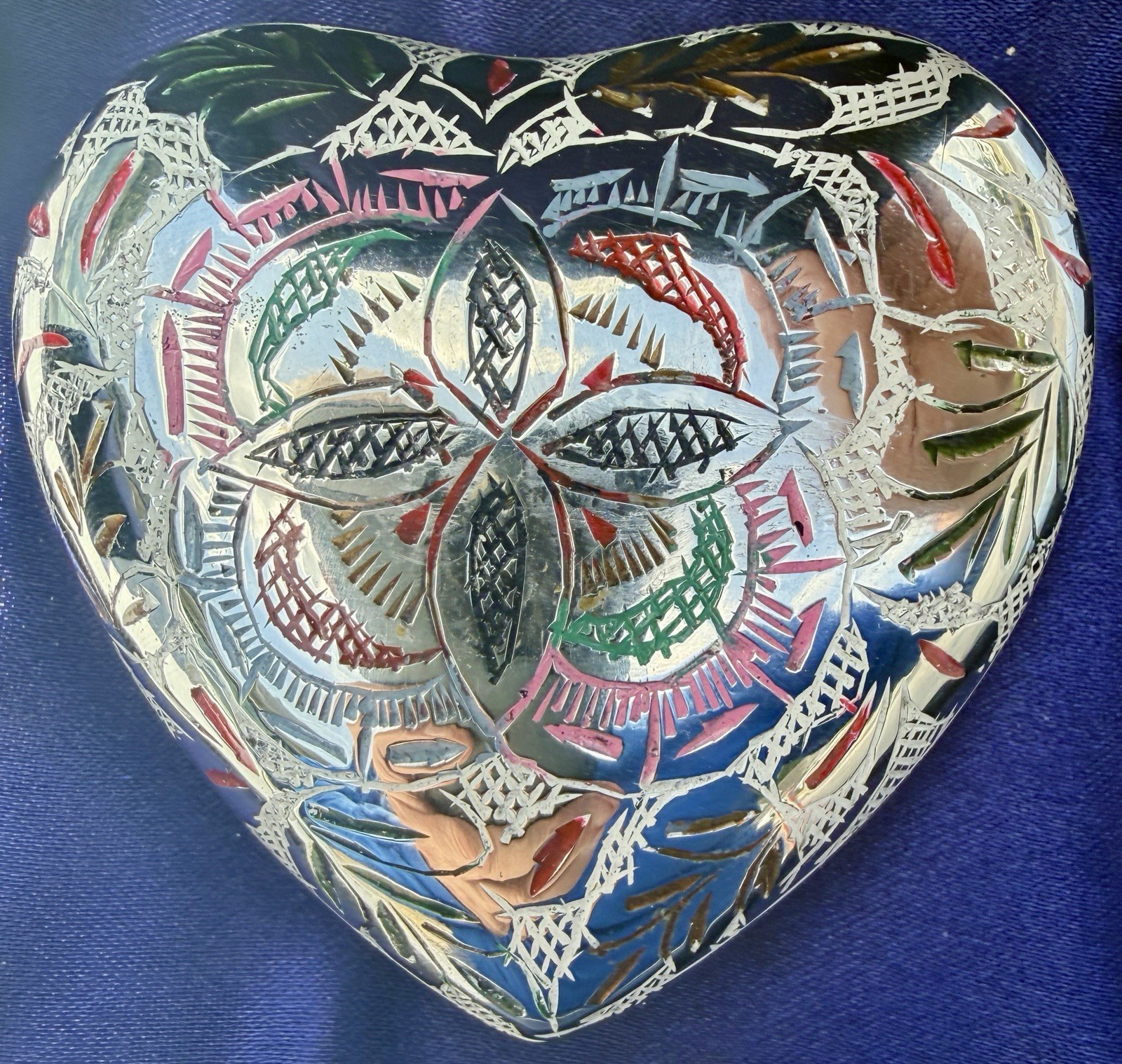 Terry Bear Small Ornate Engraved Heart Shaped Keepsake Urn Pet Cat Dog Memorial