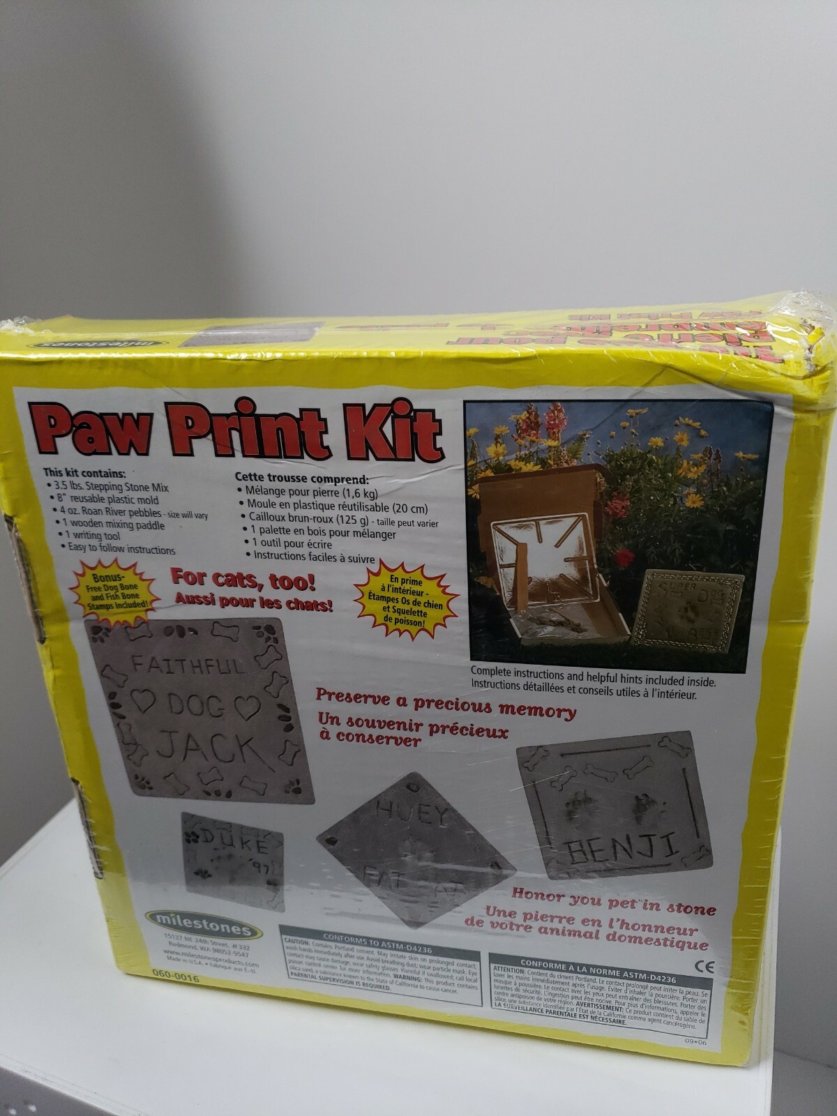 Milestones Paw Print Kit Stonecraft Memory In A 8” Stepping Stone New