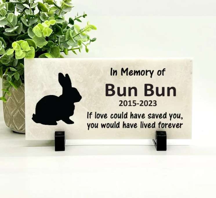 Rabbit Memorial – Personalized Pet Memorial Stone – Rabbit Loss sympathy Gift