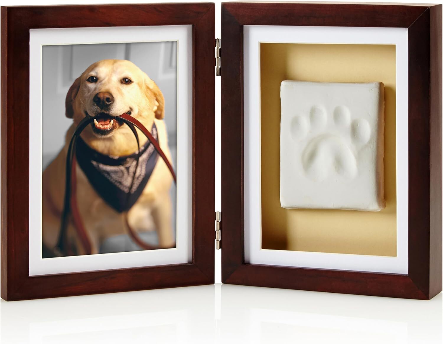 Espresso Paw Print Photo Frame Keepsake Kit For Dogs And Cats 4X6 Picture
