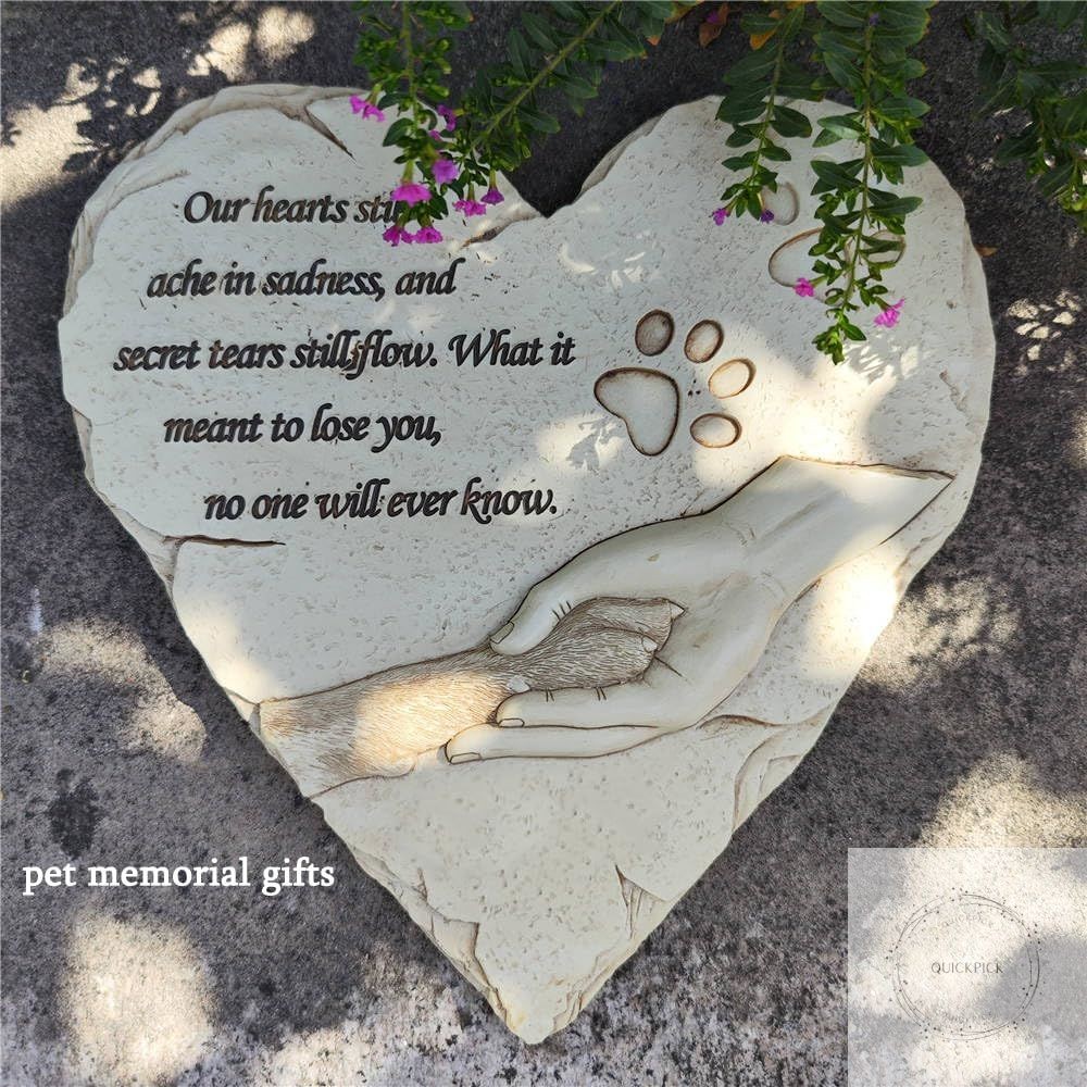 Heart Shaped Pet Dog Memorial Stones Grave Markers, Pet Dog Headstones Memorial