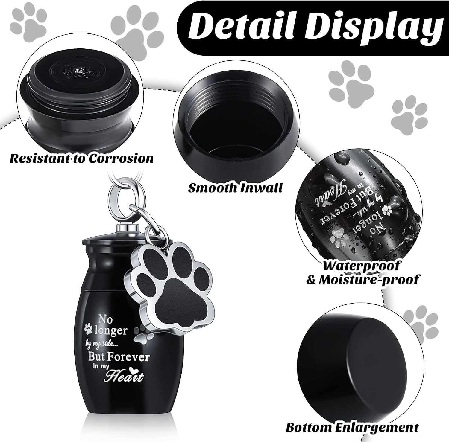 Pet Ashes Keychain with Beautiful Paw Design – Durable Stainless Steel Keepsake