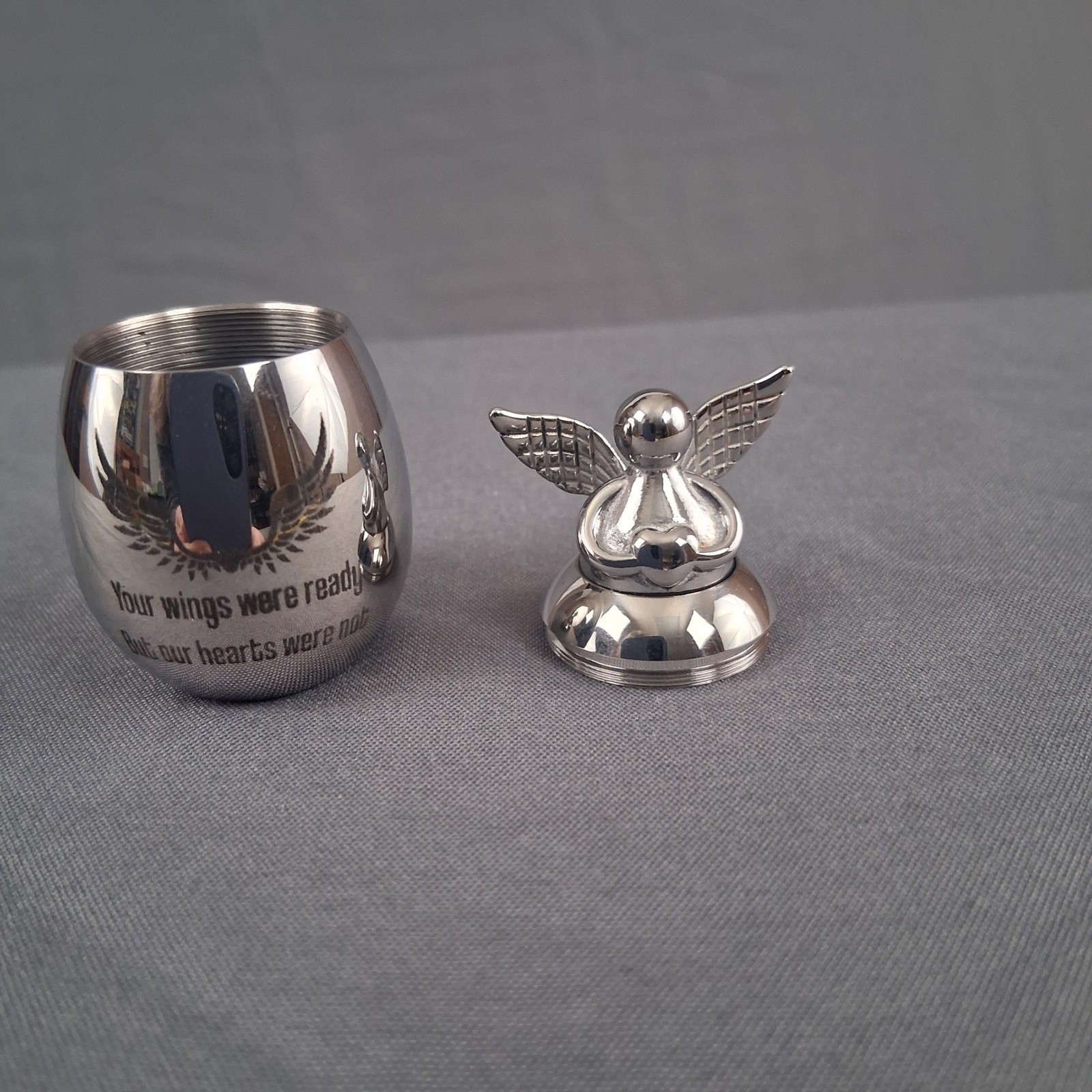 Angel Urn Keepsake Cremation Memorial Small Pot With Spoon And Pouch Cat Dog NEW