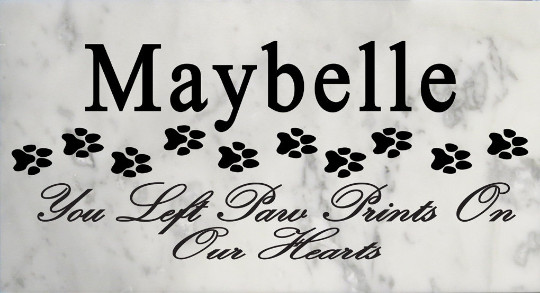 Personalized Marble Cat Memorial Stone CUSTOM Garden Grave Marker Paw Prints