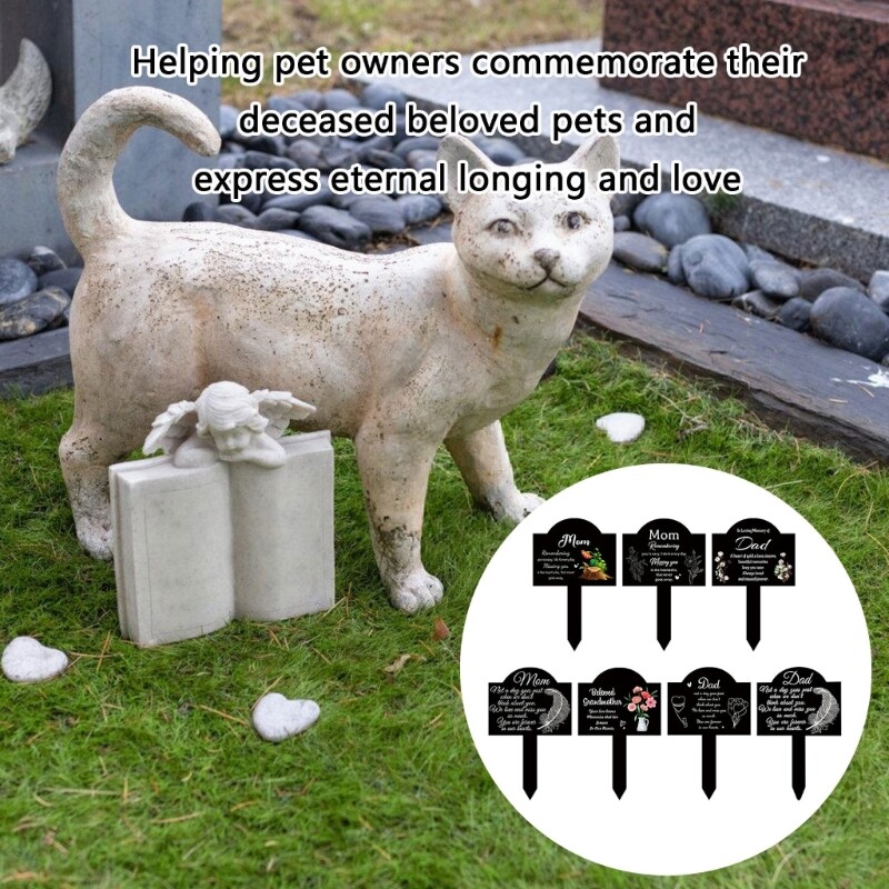 Acrylic Cemetery Memorial Grave Marker for Indoor or Outdoor Use Mom or Dad