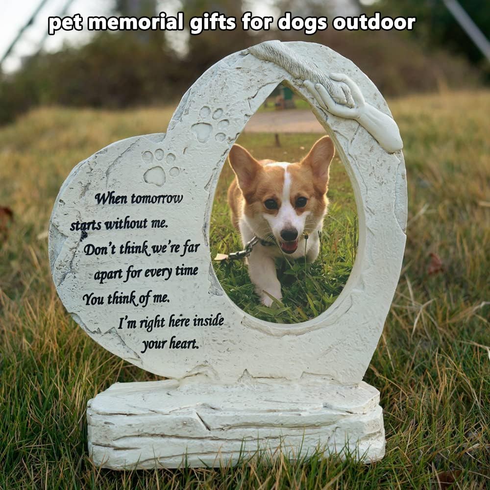 jinhuoba Heart Shaped Pet Memorial Stones for Dogs, Dog One size, White