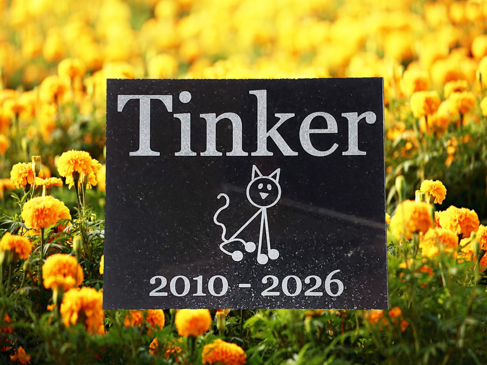 Personalized Cat Memorial Stone Plaque: Pet Loss Gift Garden Grave Marker A1