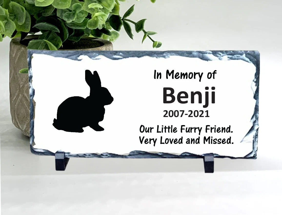 Rabbit Memorial – Personalized Pet Memorial Stone – Bunny Loss sympathy Gift