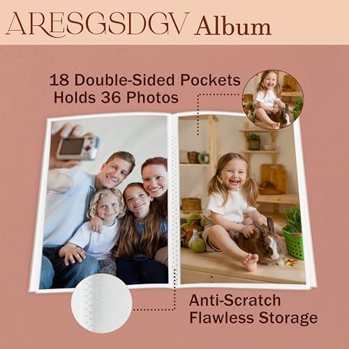 Pet Photo Album 4×6 18 Pockets Photos, Pet Lover Owner Gifts, Paw Heart-Yellow