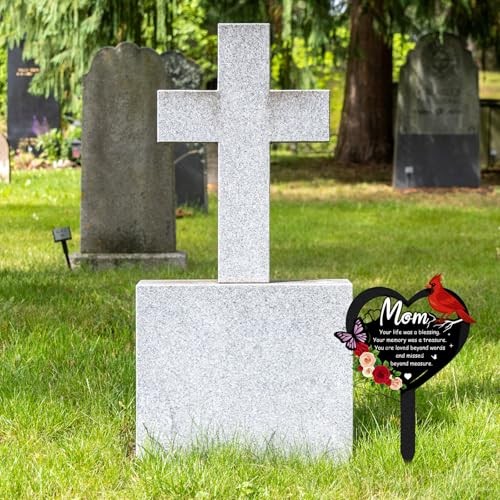 Grave Decorations for Cemetery – Memorial Metal Graves Stakes Outdoors Mom