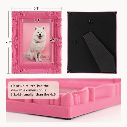 4×6 Pink Picture Frame for Drwaings Prints, Small Colorful 4×6″ S002-Rose Pink
