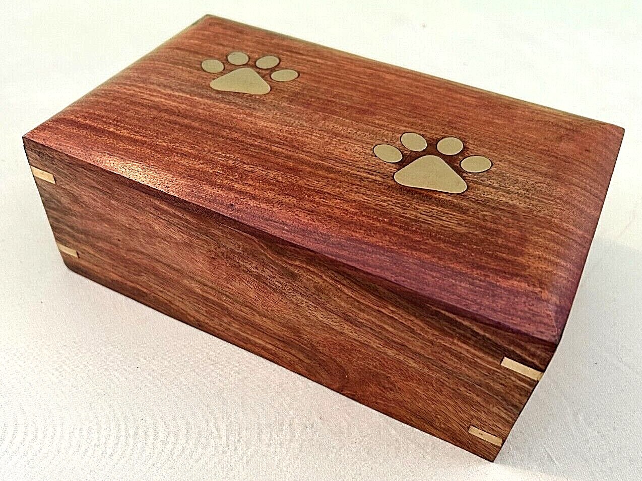 Memorial Pet Urns Dog/Cat Ashes Rosewood w/ Brass Trim – S/M/L